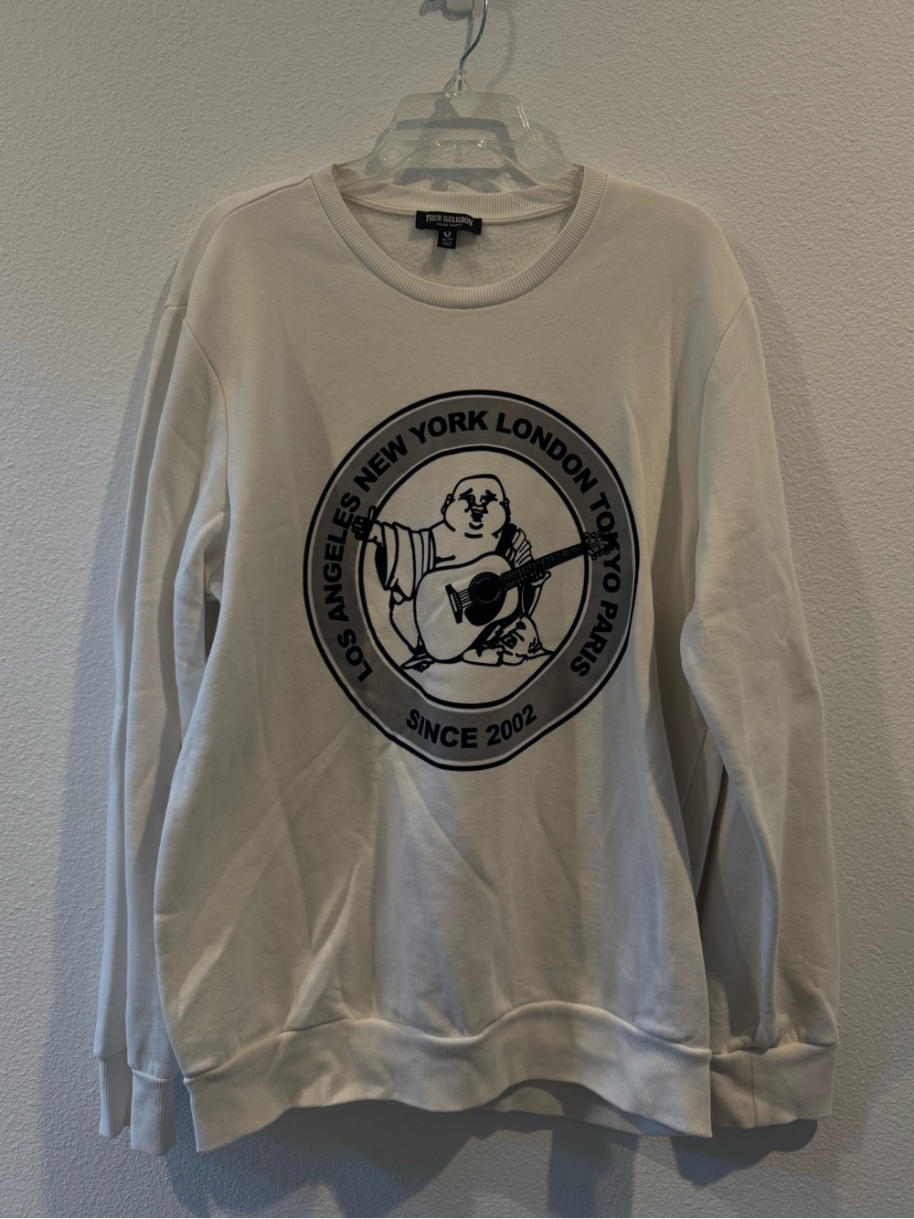 True Religion White Graphic Crewneck